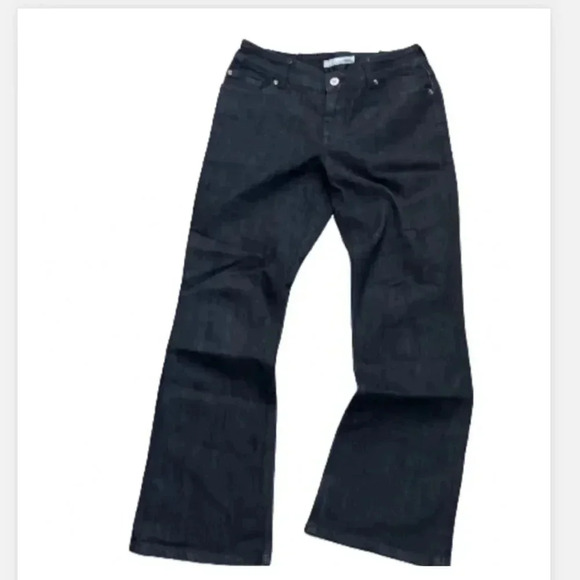 Chicos Blue Denim Jeans flair Cropped Platinum sequin jeweled Pockets - Picture 9 of 15